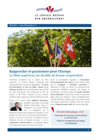 Extrait de la 6ème Lettre d'information du Conseil Rhénan (06.09.2022)